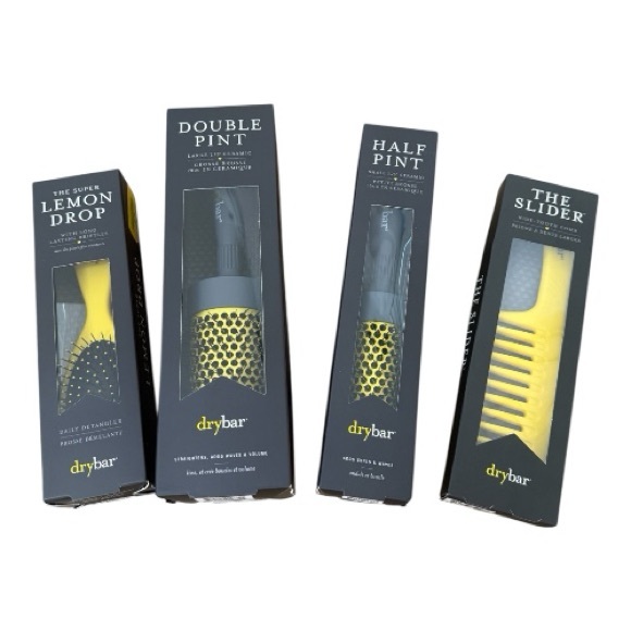 Drybar Hair Styling Tools Set 4 Brushes- Black and Yellow - Picture 1 of 9